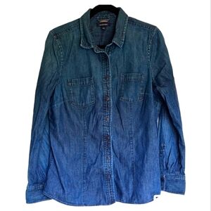 Land's End jean‎ denim button down shirt 12T